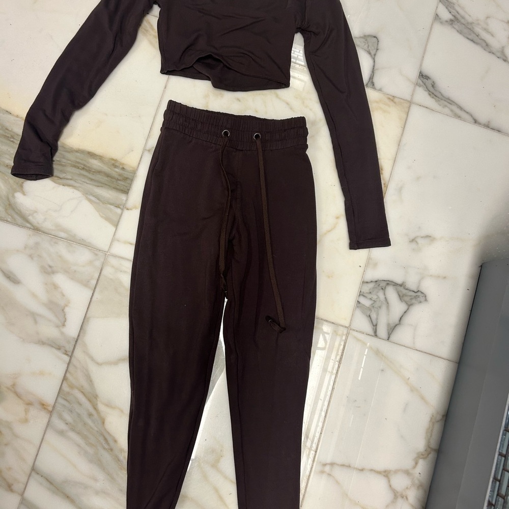 Oh Polly Chocolate Brown Long Sleeve Set - Picture 1 of 4